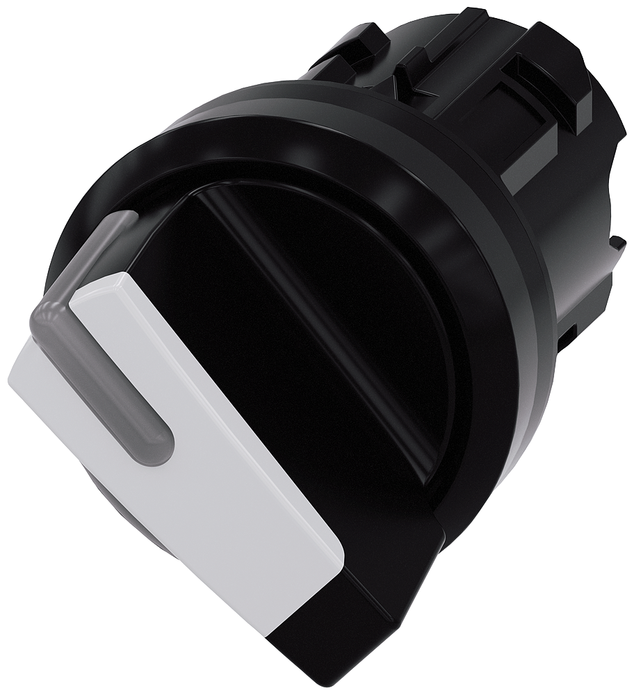 [Imagem do produto INTERRUPTOR COM MANÍPULO, ILUMINÁVEL, 22MM, REDONDO, PLÁSTICO, PRETO, BRANCO 3SU10022BC600AA0 SIEMENS]