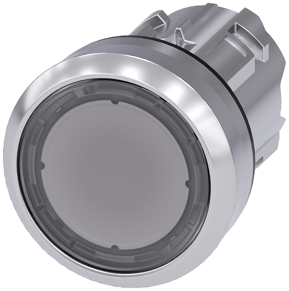 BOTÃO 22 MM REDONDO METAL DE ALTO BRILHO TRANSPARENTE BOTÃO DE PRESSÃO, 3SU10500AB700AA0-ZY15 SIEMENS