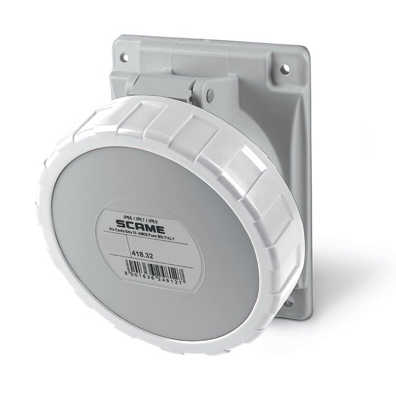 [Imagem do produto TOMADA FIXA  2P+T IP66/IP67 32A 8H >250V 418.32638 SCAME]