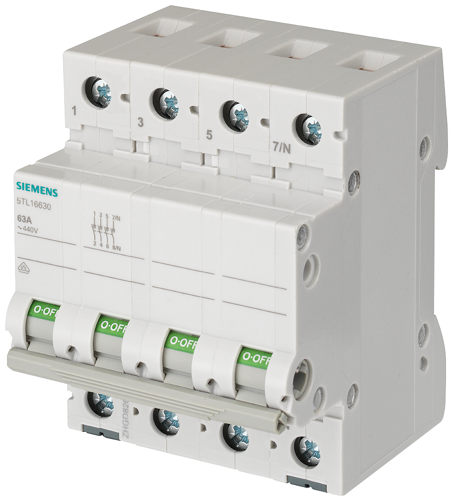 CHAVE LIGA/DESLIGA 32A DE 3 POLOS + N 5TL16320 SIEMENS