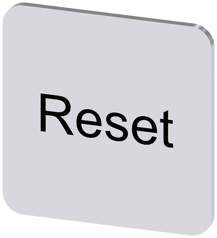 [Imagem do produto PLACA DE IDENTIFICAÇÃO 22X22MM, PLACA PRATA, INSCRIÇÃO: RESET 3SU19000AF810DU0 SIEMENS]