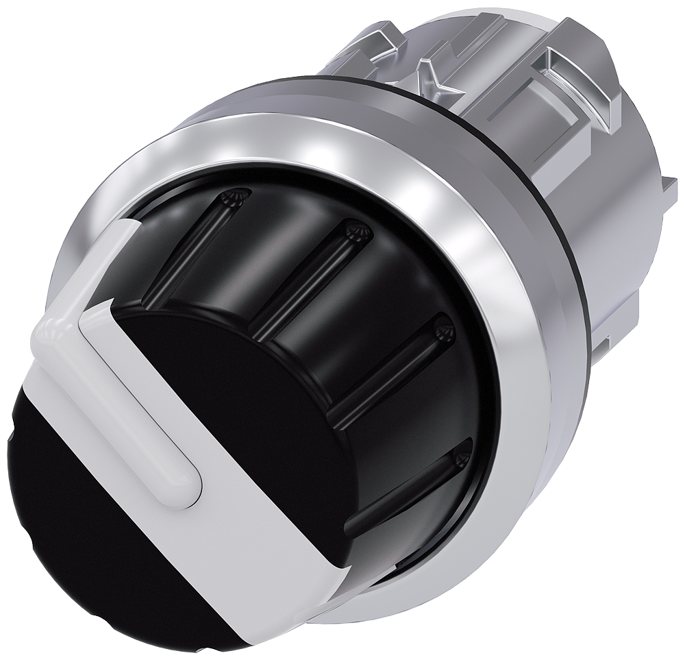 [Imagem do produto INTERRUPTOR COM MANÍPULO, 22MM, REDONDO, METAL, BRILHANTE, BRANCO, BOTÃO ROTA 3SU10502AS600AA0 SIEMENS]