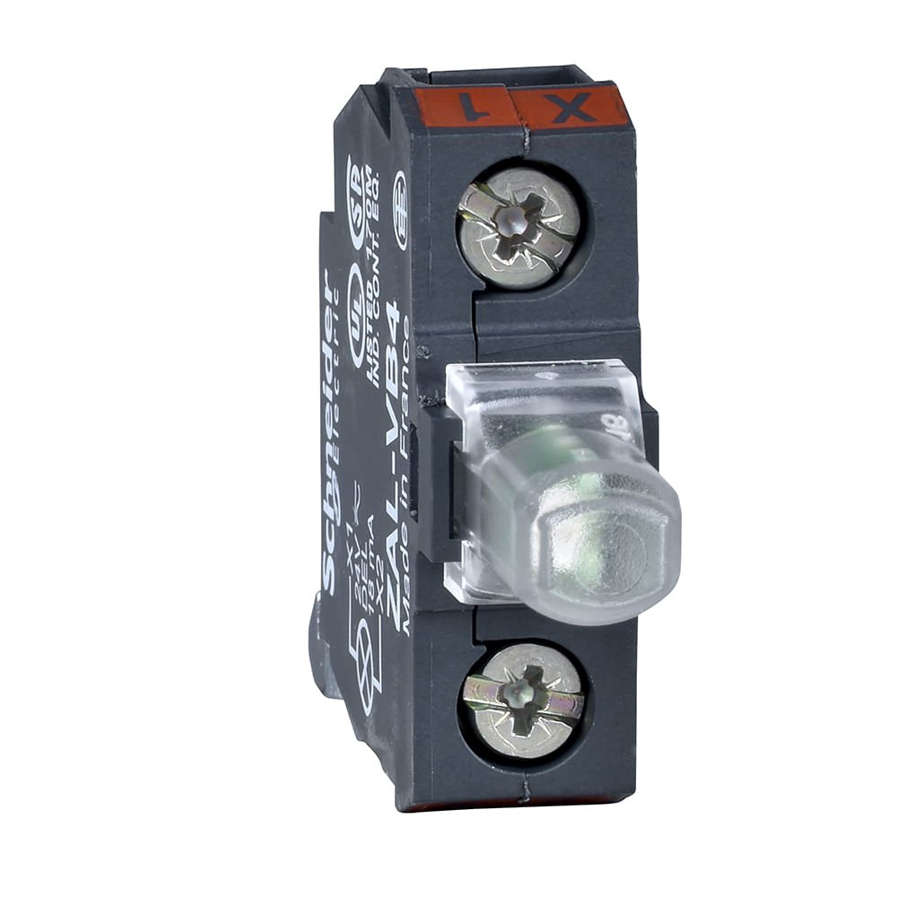 [Imagem BLOCO LUMINOSO COM LED PARA BOTOEIRA BRANCO.24VCC ZALVB1 SCHNEIDER]