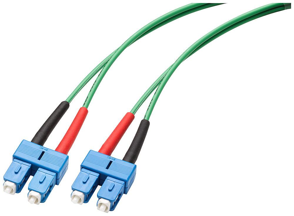 [Imagem do produto FIBER OPTIC MULTIMODE CORD SC/SC, 50/125, 2X 2 CONECTOR DUPLEX SC, 1M 6XV18435EH100CC0 SIEMENS]