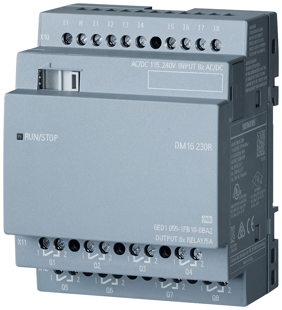 [Imagem LOGO MÓDULO DE EXPANSÃO DM16 230R PS/I/O 230V/230V/RELÉ 4 MW 8DI/8 PARA LOGO 8 6ED10551FB100BA2 SIEMENS]