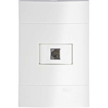 [Imagem CONJUNTO MONTADO TOMADA RJ11 2 FIOS PL BRANCO PRM44101 SCHNEIDER]