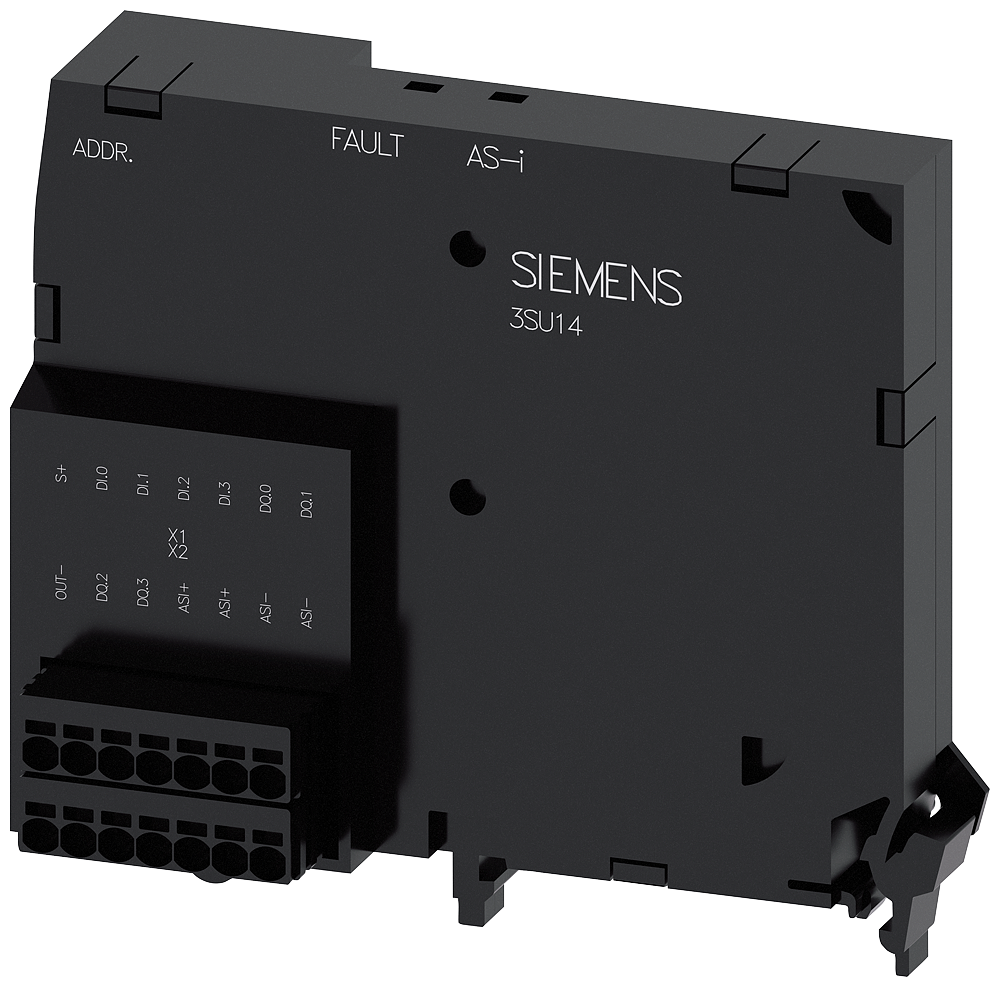 [Imagem do produto MÓDULO INTERFACE AS 4 ENTRADAS E 4 SAÍDAS, PRETO, PUSH-IN + PLUG PARA INPUT/O 3SU14002EM106AA0 SIEMENS]