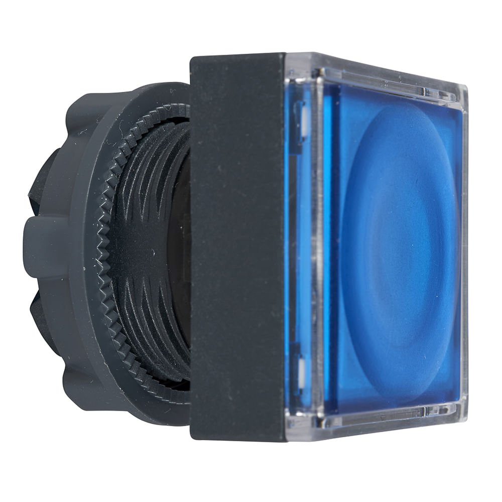 [Imagem CABEÇOTE PARA BOTÃO LUMINOSO MODULAR Ø22MM PLÁSTICO, QUADRADO, PARA LED INTEGRAL, AZUL ZB5CW363 SCHNEIDER]