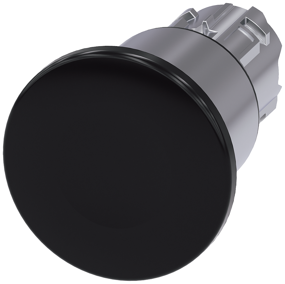 BOTÃO TIPO COGUMELO 22 MM REDONDO METAL DE ALTO BRILHO PRETO 40 MM 3 P 3SU10501ED100AA0-ZY15 SIEMENS