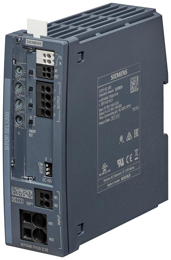 [Imagem MÓD. SEL. SITOP SEL1200,48V CC/4X1 10A C/ CONT.SINALIZ.COLET. OU MONIT. DIAGN. 6EP44487FB003CX0 SIEMENS]