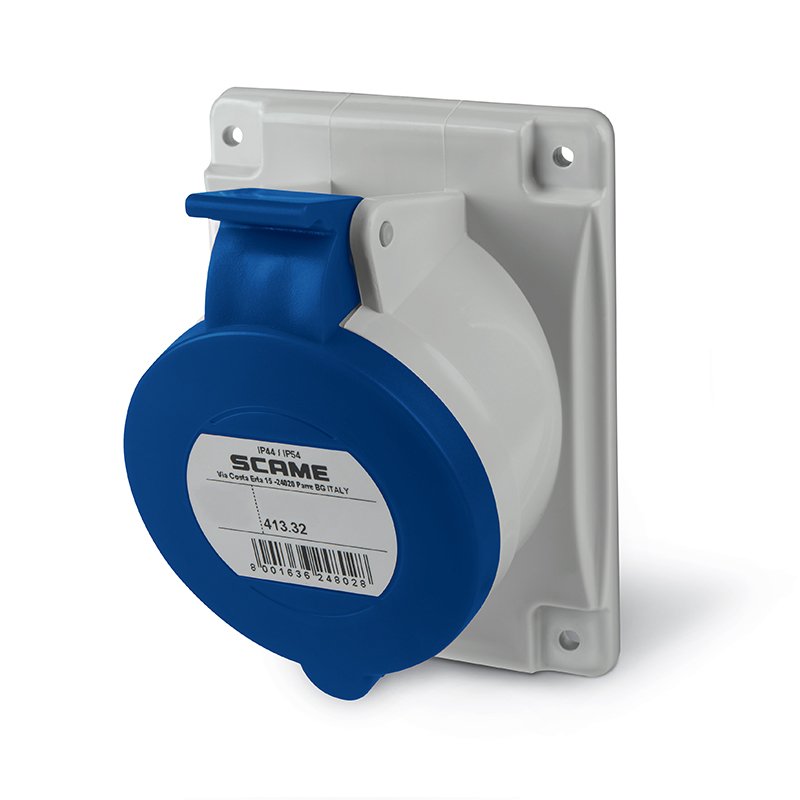 [Imagem do produto TOMADA DE EMBUTIR 3P+T IP44 32A 9H 200-250V 413.3264 SCAME]