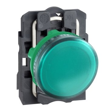 [Imagem do produto SINALIZADOR MODULAR Ø22MM PLÁSTICO PARA LÂMPADA BA9S, VERDE, =250V XB5AV63 SCHNEIDER]