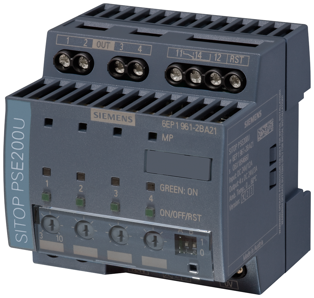 [Imagem SITOP MÓDULO SELETOR COM 4 SAÍDAS 6EP19612BA21 SIEMENS]
