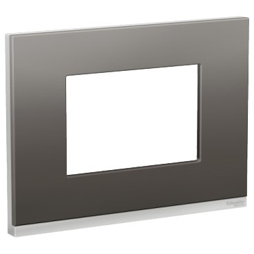 [Imagem PLACA+SUPORTE 4X2 3 POSTOS CLASS AL / GREY METAL HORIZONTAL S73410385H9 SCHNEIDER]