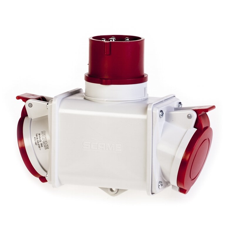 [Imagem do produto ADAPTADOR 2 TOMADAS 3P+N 380V IP44 600.1627 SCAME]