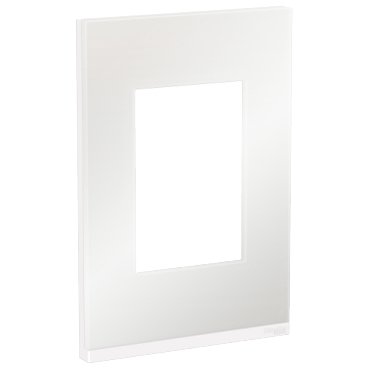 [Imagem PLACA+SUPORTE 4X2 3 POSTOS CLASS BR / WHITE GLASS VERTICAL S734103809 SCHNEIDER]