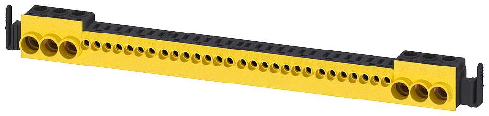 RÉGUA DE TERMINAIS PE TÉCNICA DE ENCAIXE PE=6X 25MM2 E 28X 4MM2 8GB50215KM SIEMENS