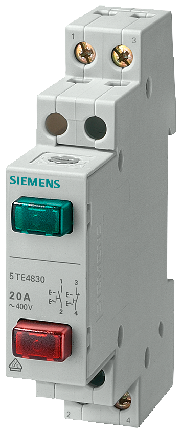 TASTER 1S+1Ö 20A 2 TASTEN ROT GRÜN 5TE4830 SIEMENS