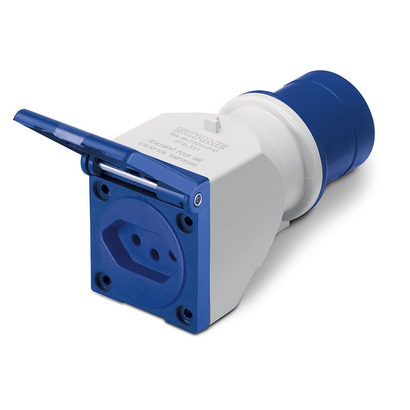 [Imagem do produto ADAPTADOR IEC309-DOMÉSTICO 1X16A PADRÃO BRASIL  610.394 SCAME]