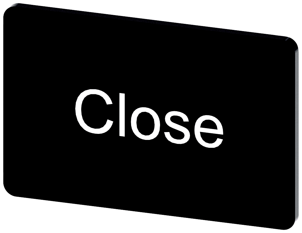 [Imagem do produto PLACA DE IDENTIFICAÇÃO 17,5X27MM, PLACA PRETO, INSCRIÇÃO: CLOSE 3SU19000AD160DX0 SIEMENS]