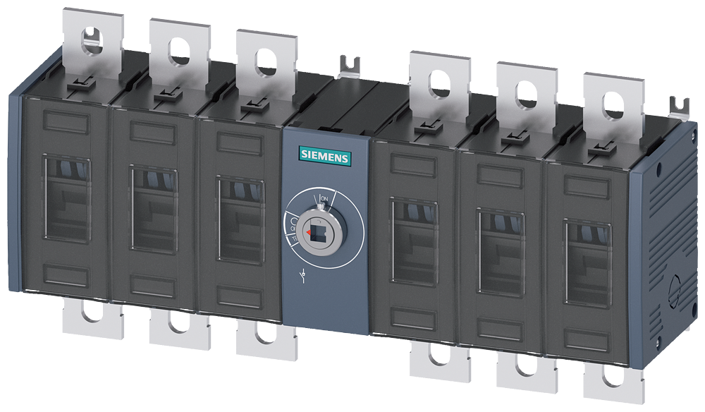 SECCIONADOR DE CORTE EM CARGA 315A TAM. 3 DE 6 POLOS CC ACIONAMENTO FRONTAL 3KD40600PE200 SIEMENS