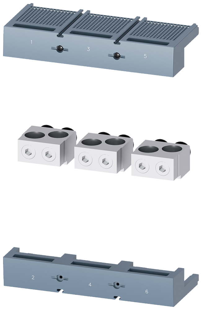 [Imagem TERMINAL PARA CONDUTOR DE SEÇÃO CIRCULAR 2 CABOS 3 PÇ. ACESSÓRIOS PARA: 3VA15... 3VA95030JB23 SIEMENS]