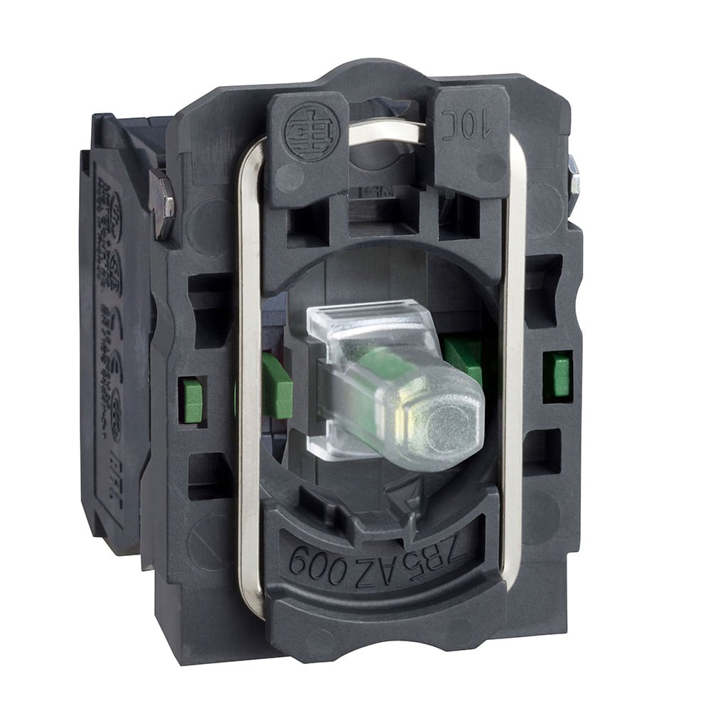 [Imagem CORPO PARA BOTÃO LUMINOSO MODULAR PLÁSTICO, COM LED INTEGRAL, VERDE, 2NA, 230...240VCA ZB5AW0M33 SCHNEIDER]