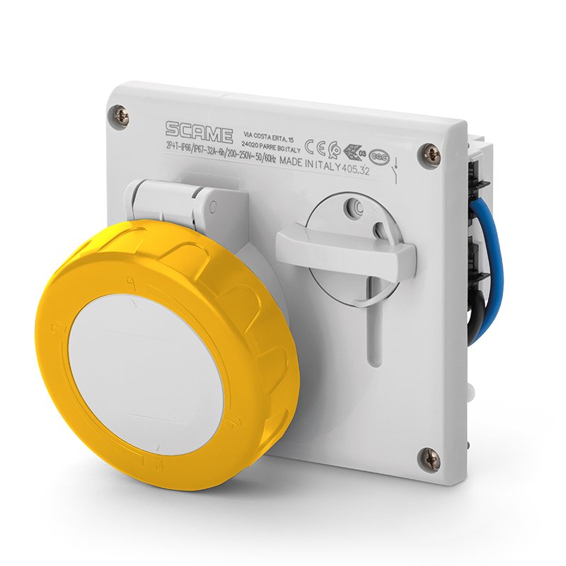 [Imagem do produto TOMADA DE EMBUTIR OMNIA 2P+T 16A 4H IP67 405.1670 SCAME]