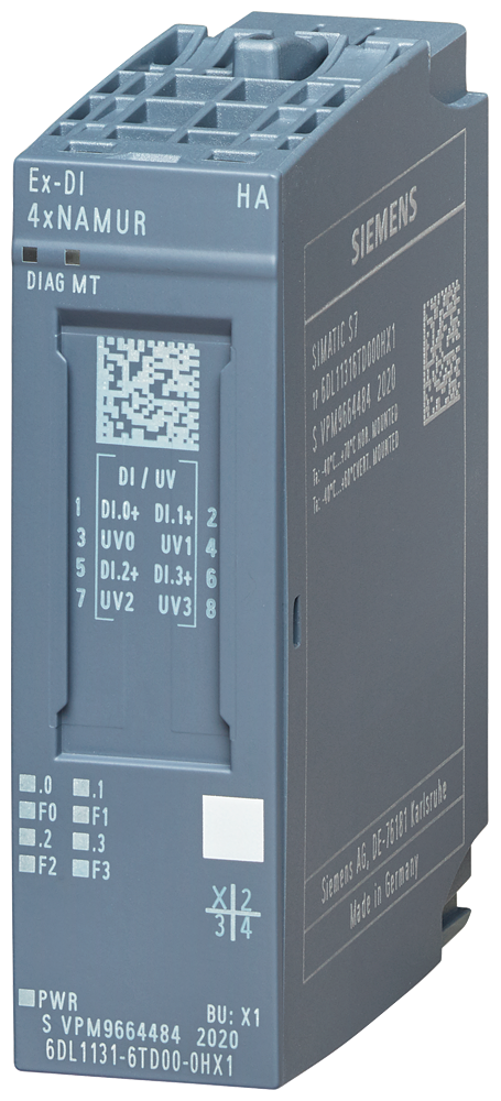 [Imagem do produto MÓDULO I/O DIGITAL EX 4DI ET200SPHA 6DL11316TD000HX1 SIEMENS]