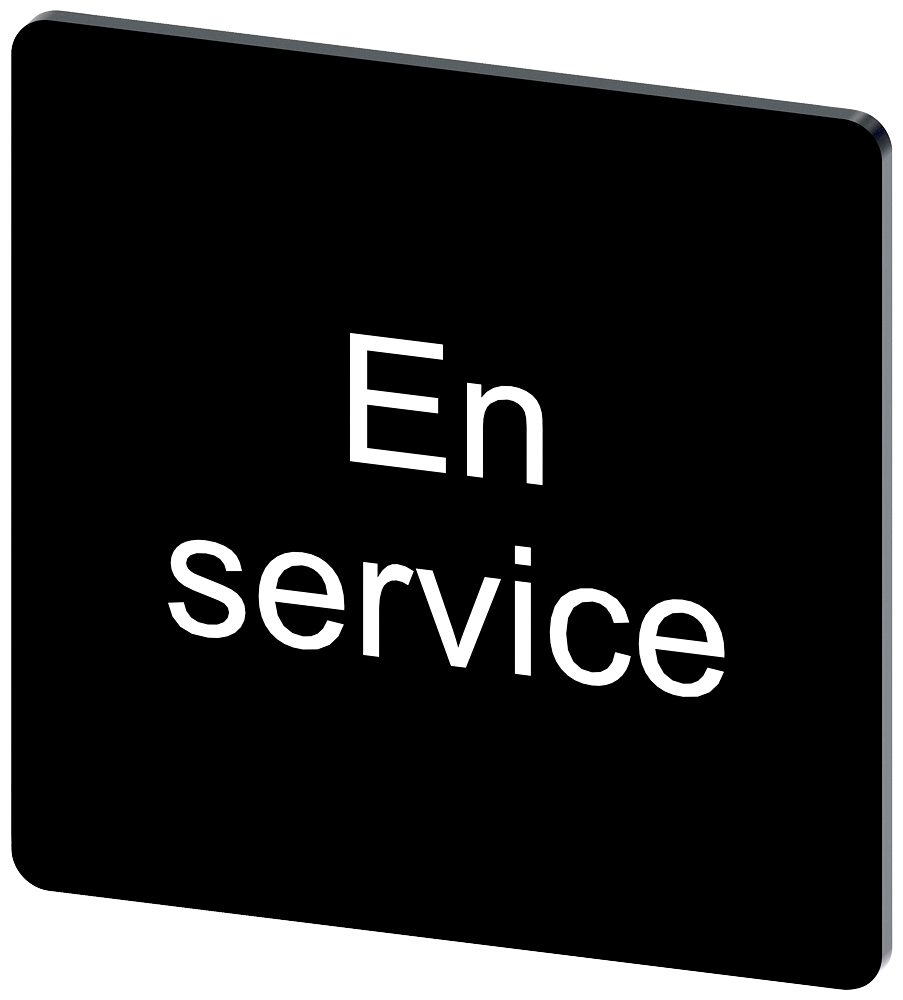 PLACA DE IDENTIFICAÇÃO 27X27MM PLACA PRETO INSCRIÇÃO: EN SERVICE 3SU19000AE160GM0 SIEMENS