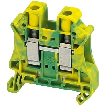 [Imagem CONECTOR PARAFUSO PROTEÇÃO TERRA 10MM2 2 PONTOS NSYTRV102PE SCHNEIDER]