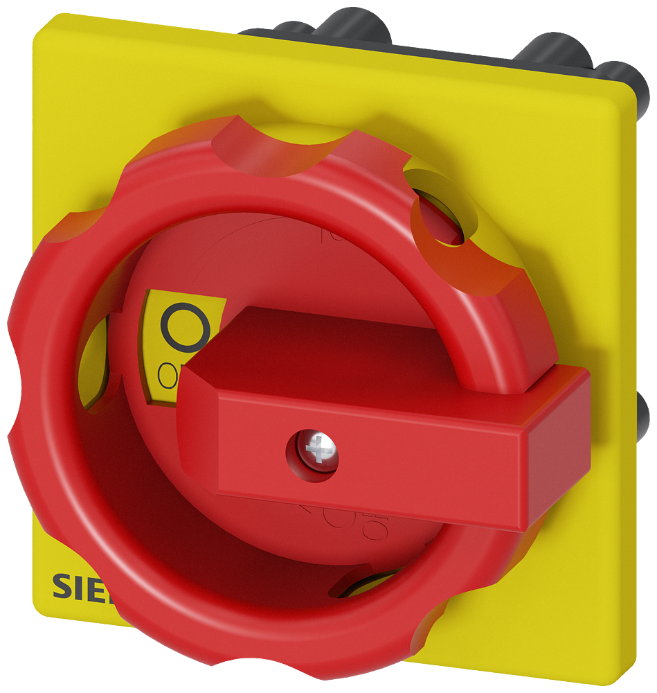 [Imagem ACIONAMENTO ROTATIVO, VERMELHO/AMARELO 66X66 MM FIXAÇÃO FRONTAL FIXAÇÃO DE OR 3LD93445C SIEMENS]