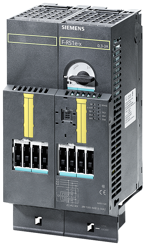 MOTOR DE PARTIDA REVERSÍVEL F-RS1E-X PARA ET 200S 0,3-3A COMUTAÇÃO 3RK13010AB131AA2 SIEMENS
