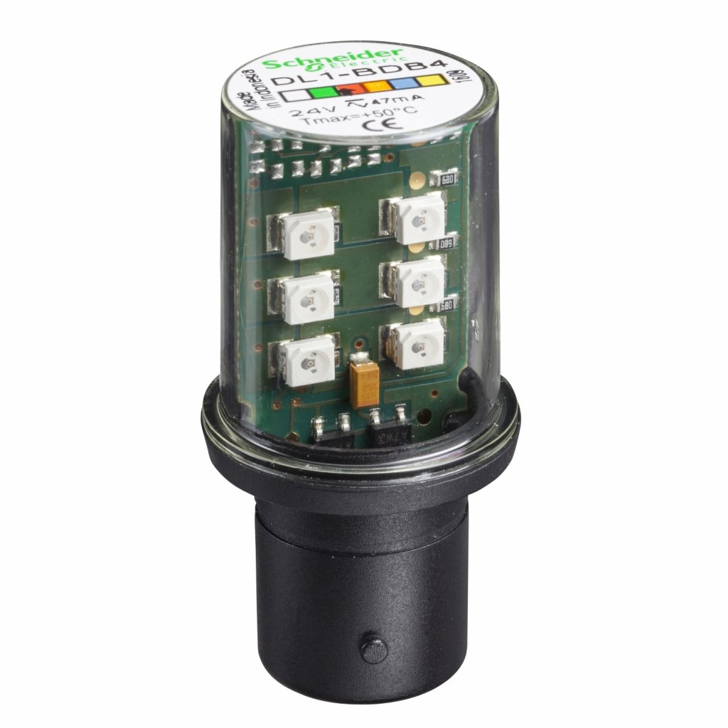 [Imagem LAMPADA LED PARA BASE BA15D 24V VERMELHO DL1BDB4 SCHNEIDER]