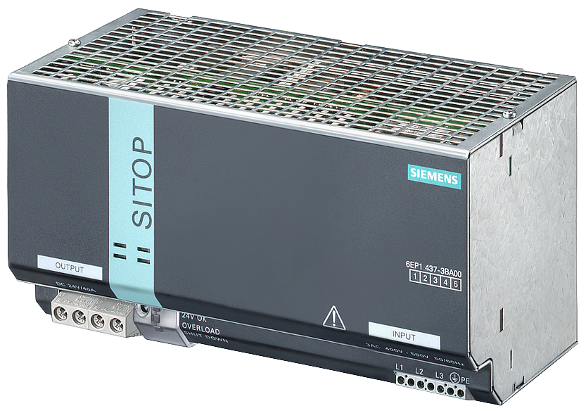 [Imagem do produto FONTE DE ALIMENTAÇÃO ESTABILIZADA TRIFÁSICA SITOP MODULAR 24VDC 40A  6EP14373BA008AA0 SIEMENS]