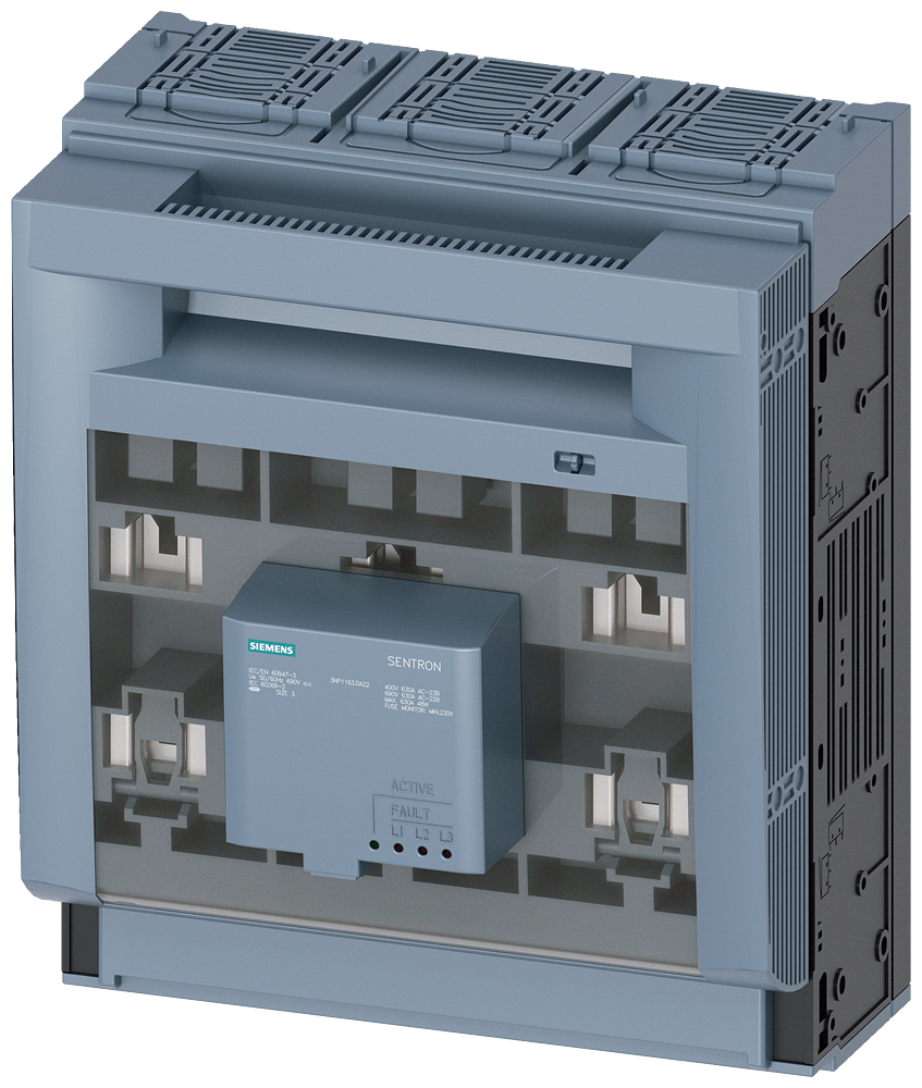 SECCIONADORA-FUSÍVEL SOB CARGA 3NP1 DE 3 POLOS NH3 630 A 3NP11631DA22 SIEMENS