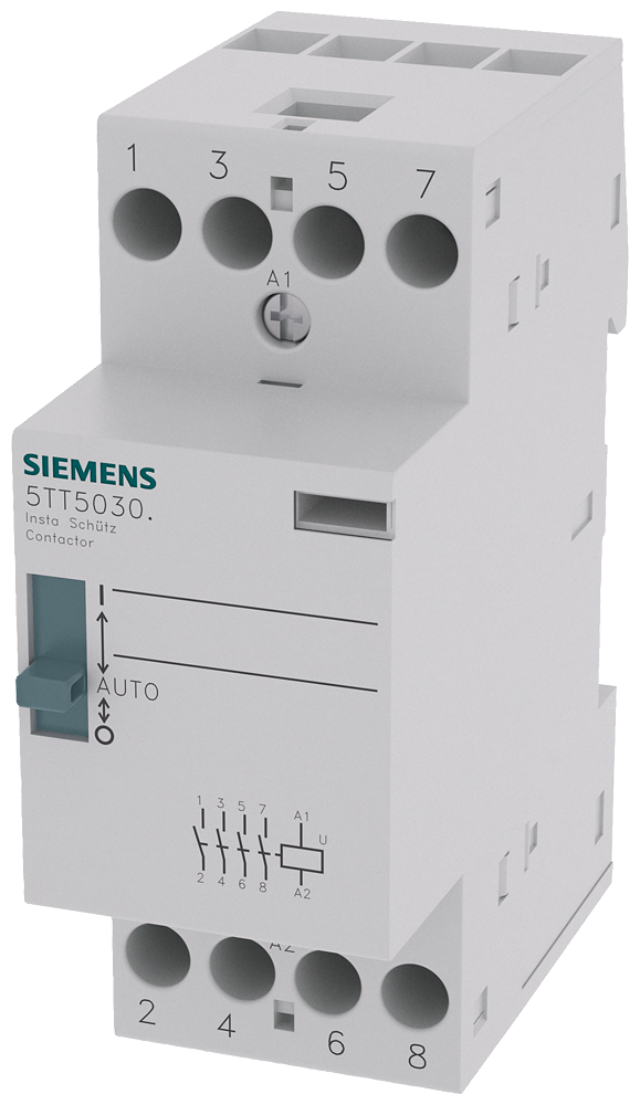 PROTEÇÃO INSTA 0/1-AUTOMÁTICO COM 4 NA CONTATO PARA CA 230V 400V 25A 5TT50308 SIEMENS