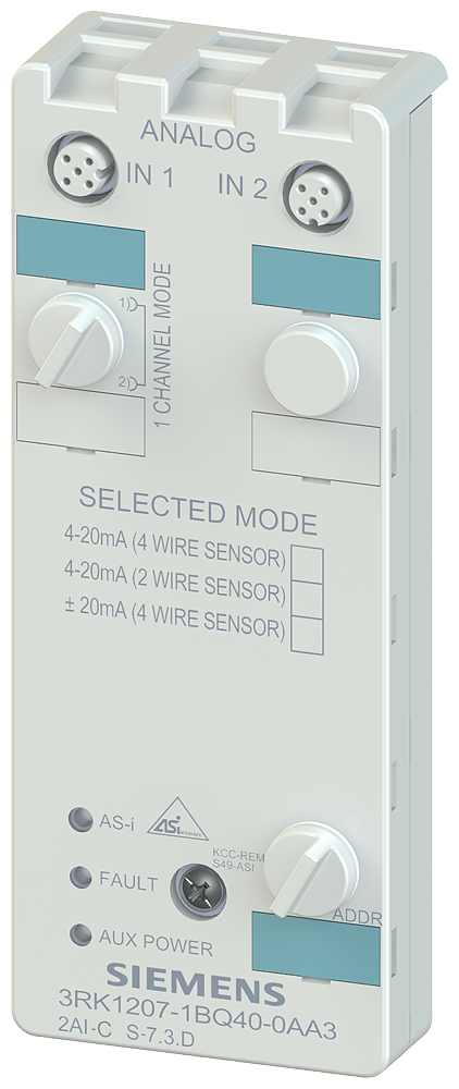 AS-I MÓDULO COMPACTO IP67 ANALÓGICO FORMATO DE NÚMEROS S7 2X ENTRADA (M12), 6AG12071BQ407AA3 SIEMENS