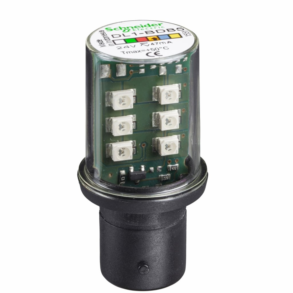 [Imagem LAMPADA LED PARA BASE BA15D 24V LARANJA DL1BDB5 SCHNEIDER]