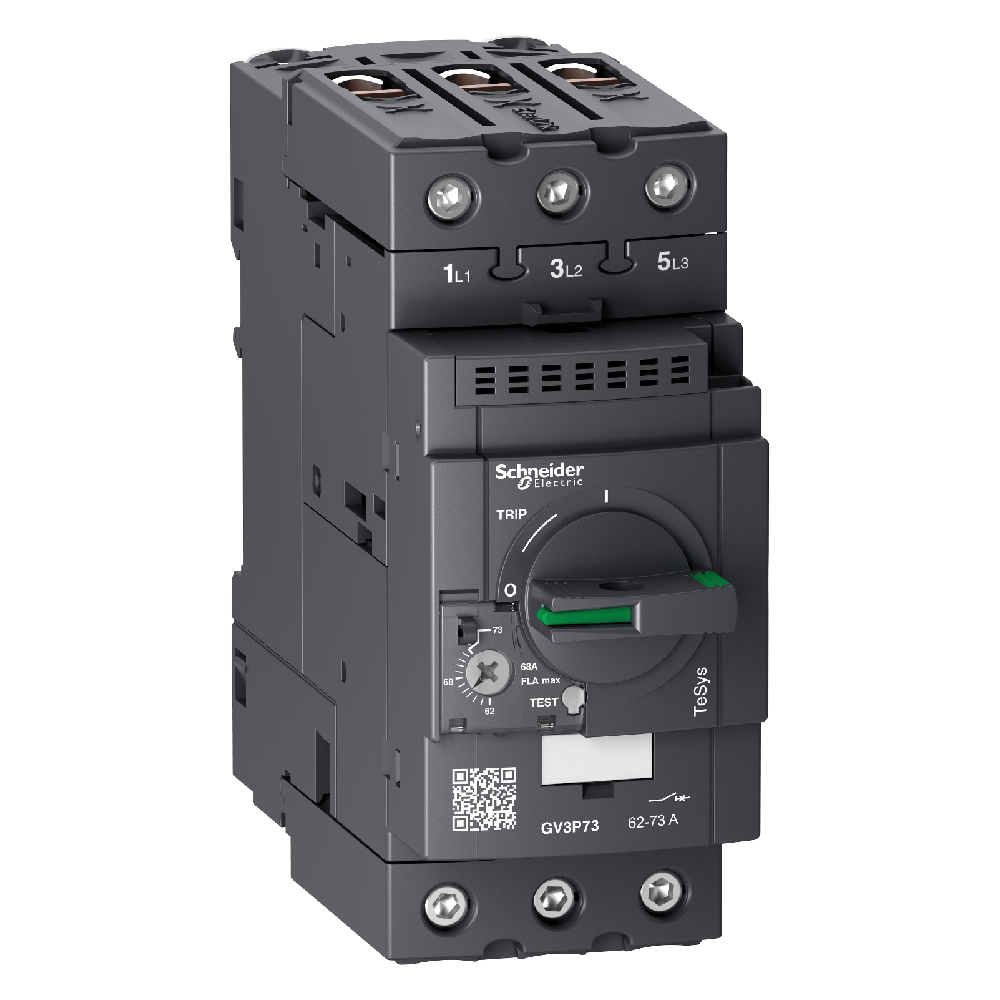[Imagem DISJUNTOR MOTOR TERMOMAGNÉTICO TRIPOLAR 62-73A 50/60HZ EVERLINK TESYS GV3 GV3P73 SCHNEIDER]