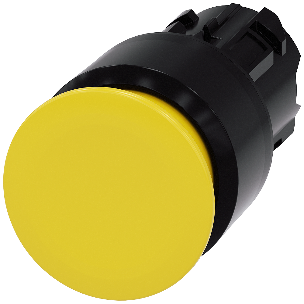 BOTÃO TIPO COGUMELO 22 MM REDONDO PLÁSTICO AMARELO 30 MM DE ENCAIXE 3SU10001AA300AA0-ZY11 SIEMENS