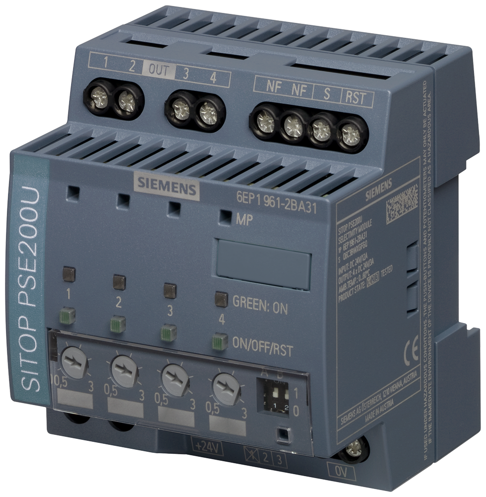 [Imagem SITOP PSE200U MÓDULO DE SELETIVIDADE 3A 6EP19612BA31 SIEMENS]