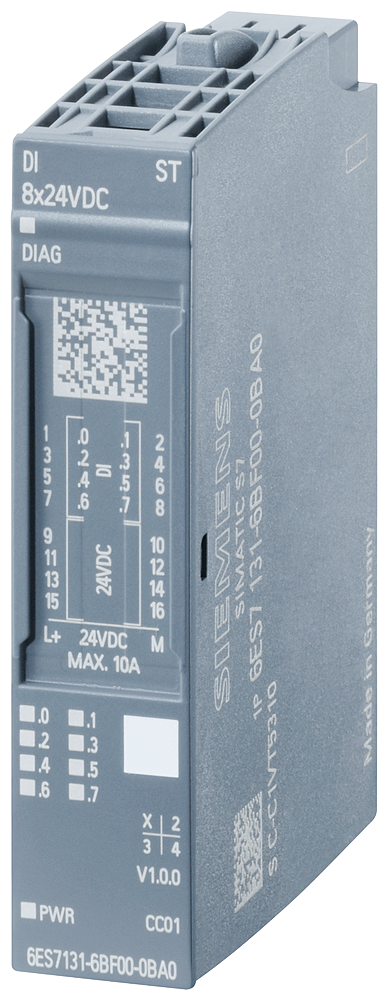 [Imagem MÓDULO ENTRADA DIGITAL 8DI 24V DC SIMATIC ET 200SP 6ES71316BF000CA0 SIEMENS]