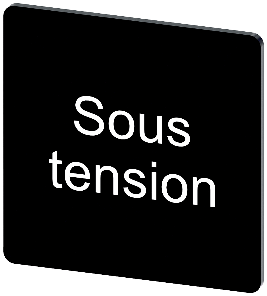 PLACA DE IDENTIFICAÇÃO 27X27MM PLACA PRETO INSCRIÇÃO: SOUS TENSION 3SU19000AE160GS0 SIEMENS