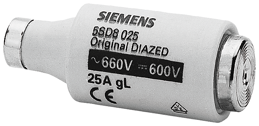 ELEMENTO FUSÍVEL DIAZED 690 V PARA PROTEÇÕES DE CABOS E CONDUTORES CLASSE DE 5SD8025 SIEMENS