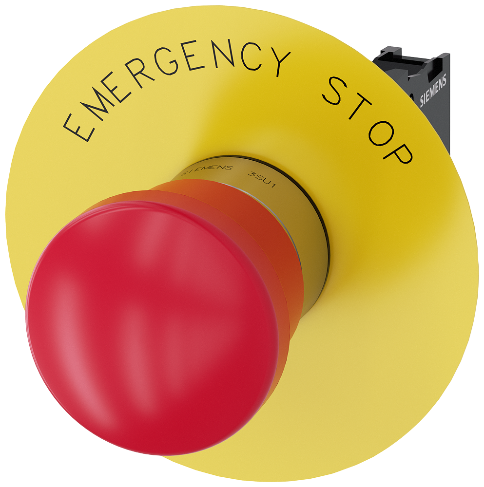 [Imagem do produto BOTÃO COGUMELO DE PARADA DE EMERGÊNCIA, 22MM, REDONDO, METAL, BRILHANTE, VERM 3SU11501HA201CG0 SIEMENS]