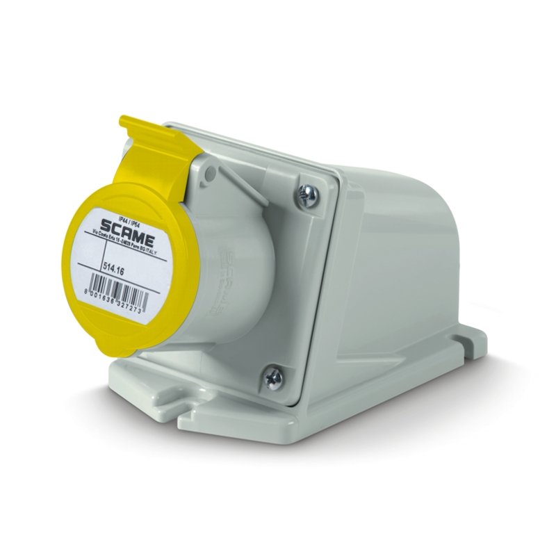 [Imagem TOMADA DE PAREDE 2P+T 16A 4H 110V IP44 514.1650 SCAME]