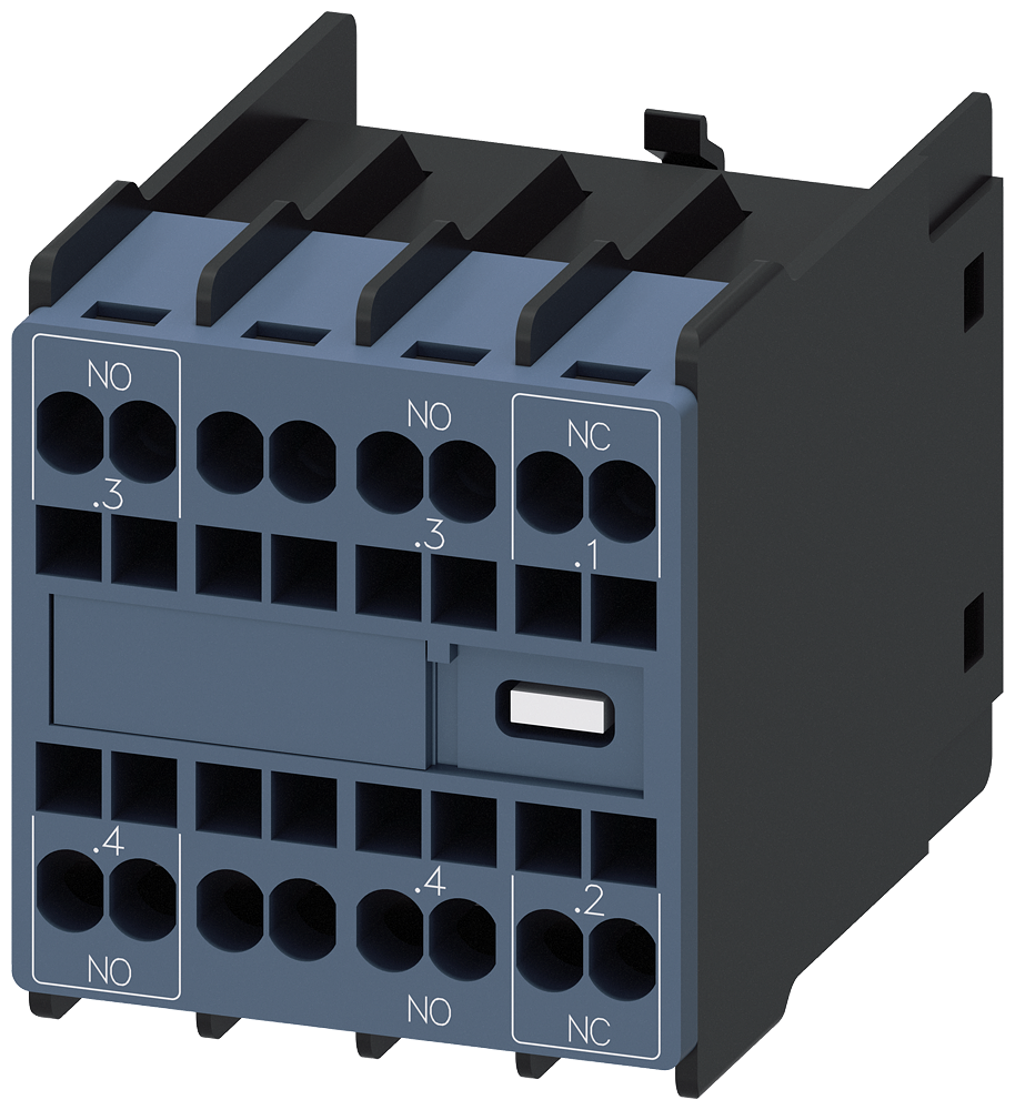 INTERRUPTOR AUXILIAR LADO FRONTAL 2NA+1NF CAMINHO DE CORRENTE 1NA 1NA 1NF 3RH29112NE21 SIEMENS