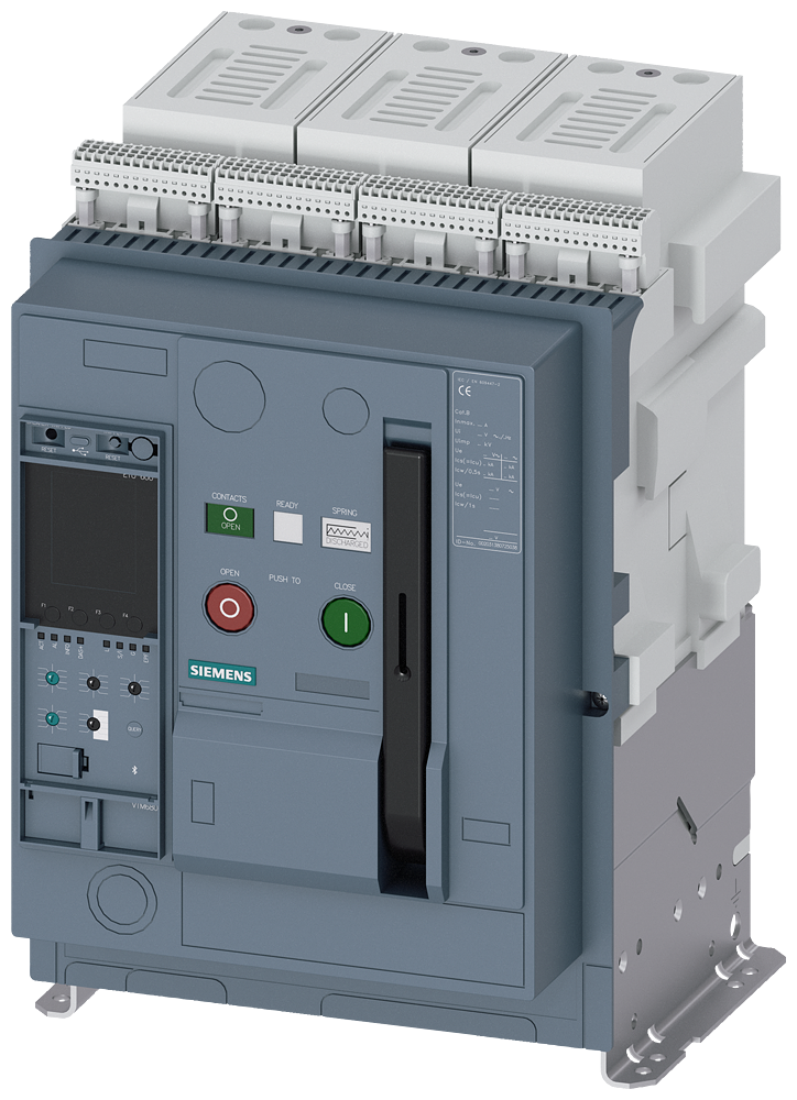 DISJUNTOR DE POTÊNCIA DE MONTAGEM FIXA IEC 60947-2 TAMANHO 1 DE 3 POLOS I 3WA11068VF028EA4-ZM71 SIEMENS