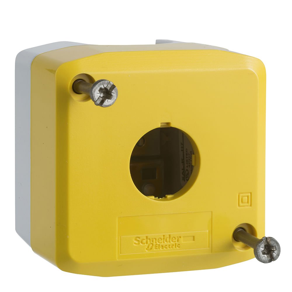 [Imagem BOTOEIRA DE COMANDO 1 FURO Ø22MM, VAZIA, AMARELA, BOTÃO MODULAR XALK01 SCHNEIDER]